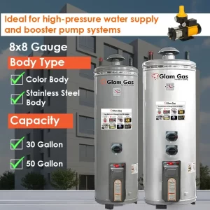 8×8 Gauge Hybrid Geyser (Gas + Electric) | High-Pressure Water Heater