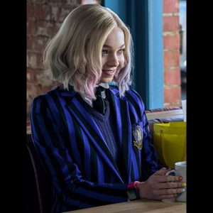 Wednesday Emma Myers' Blue Striped Blazer 2025
