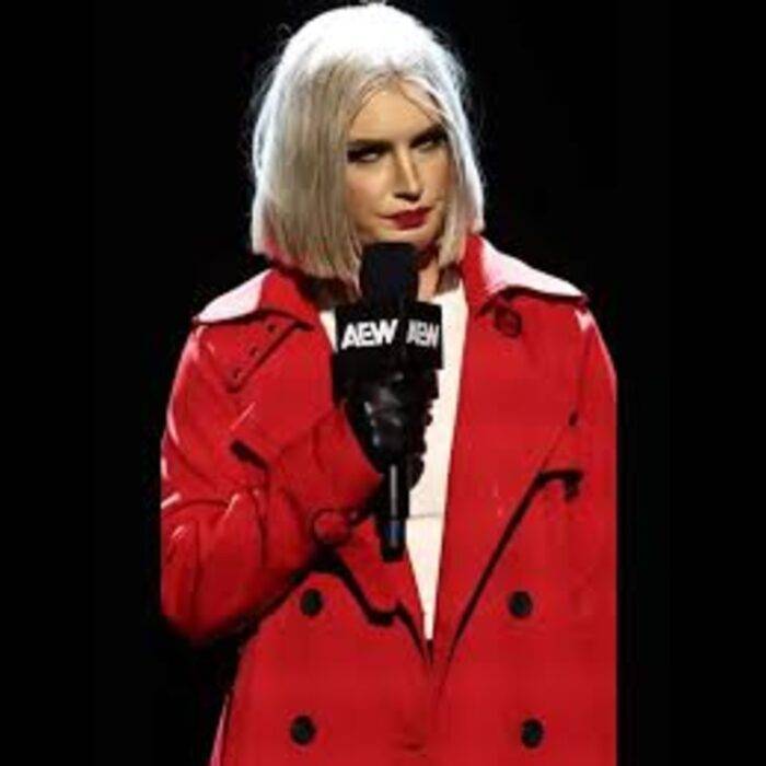 AEW Collision 2025 Breasted Toni Storm Red Wool Coat